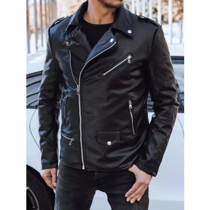 pánská koženková bunda biker TX4276 (Velikost M, Barva Černá)