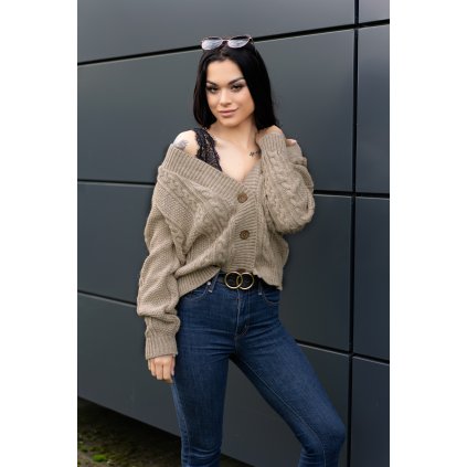 Teplý svetr se zapínáním na knoflíky Mirila