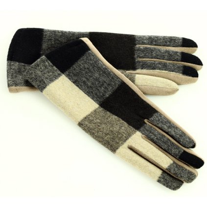 Dámské kostkované rukavice s bavlnou