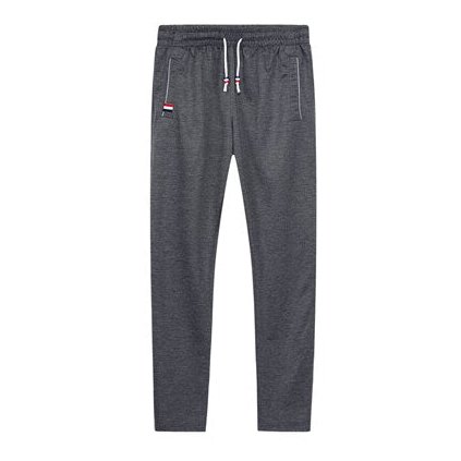 Pánské skinny tepláky s kontrastními pruhy (Velikost M, Barva Tmavě šedá)