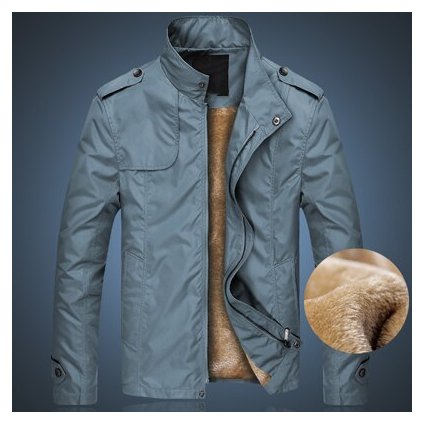 Pánská bunda s pásky větrovka typu kabátek s fleecem