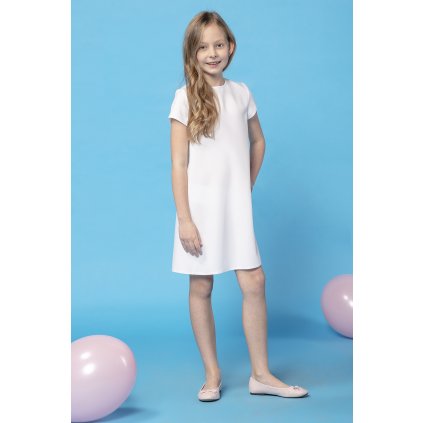 Jednoduché šaty pro dívku s řasením na zádech MMD32