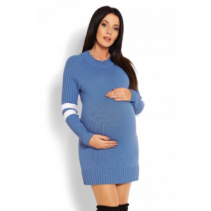Dlouhý svetr pro těhotné se stojáčkem 70011C