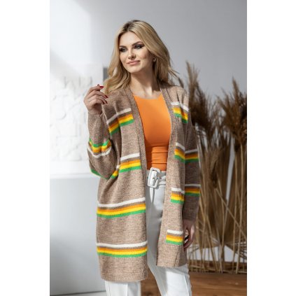 BAREVNÝ PRUHOVANÝ CARDIGAN 30090