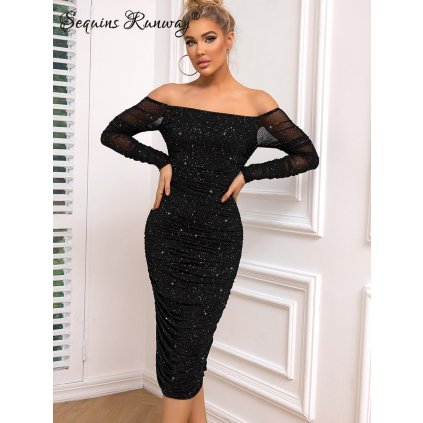 Dámské společenské šaty výprodej Sequins SF453