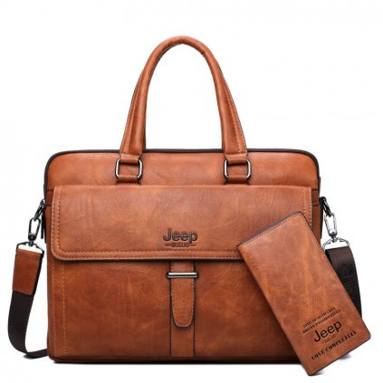 Elegantní kožená taška na notebook styl office