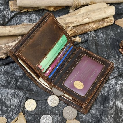 Kožená peněženka business ve stylu retro