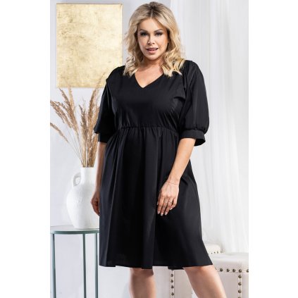 Řasené bavlněné šaty ZENOBIA PLUS SIZE