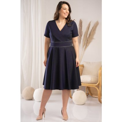 Rozšířené značkové šaty s vsadkami DONKA - 3XL
