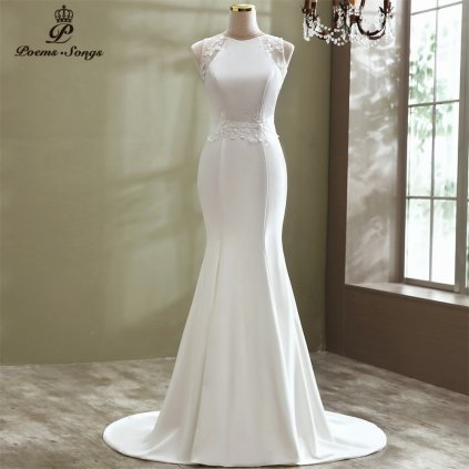 Přiléhavé šaty pro nevěstu s krajkovými detaily - 3XL