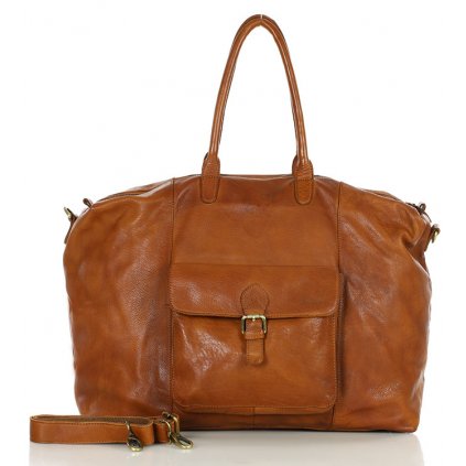 Víkendová cestovní taška elegantní kožená