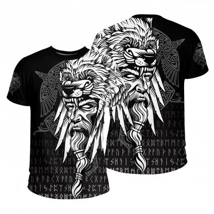 Letní tričko s originálním potiskem 3D Fenrir vlk Tetování