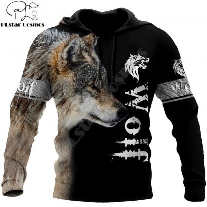Originální mikina s potiskem 3D vlk WOLF (Barva (varianta) mikina, Velikost XS)