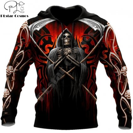Unisex mikina s potiskem ďábla 3D Tattoo