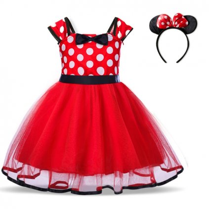 Puntíkaté šaty kostým Minnie Mouse (Barva (varianta) Šaty 1, Velikost 18M)