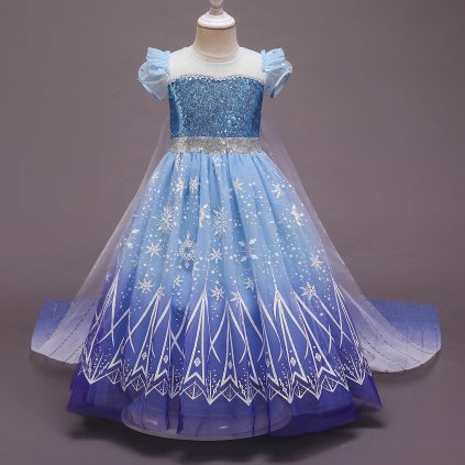 Šaty princezna Cosplay dívčí karnevalový set (Barva (varianta) Modrá, Velikost 4T)