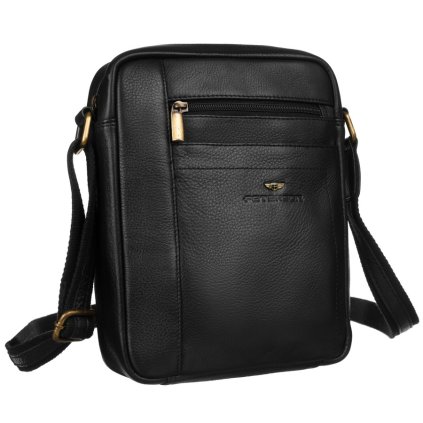 Kožená pánská taška crossbody PTN 8022-NDM BLACK