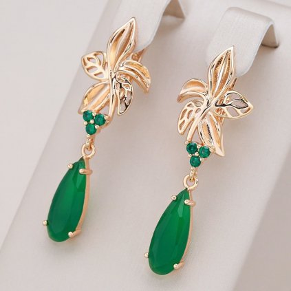 Elegantní visací náušnice lilia (Velikost ONE SIZE)