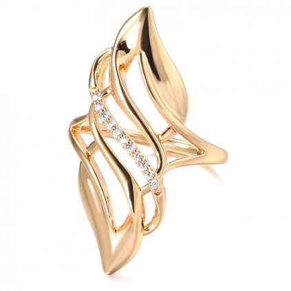 Masivní prsten v elegantním stylu (Barva (Varianta) Růžovo-zlatá, Velikost prstenu 6 (51,8 mm))