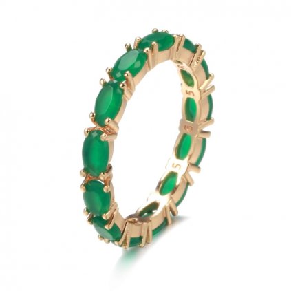 Minimalistický prsten s zeleným opálem