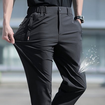Voděodolné pánské kalhoty elastické a elegantní (Barva Černá, Velikost XS)