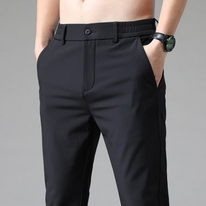 Elegantní pánské kalhoty casual business (Barva Černá, Velikost 28)