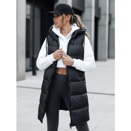 Dámská vesta s kapucí FAR AWAY   TY3748 (Velikost S, Barva Černá)