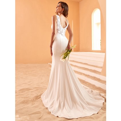 Elegantní plisované svatební šaty s rybím ocasem