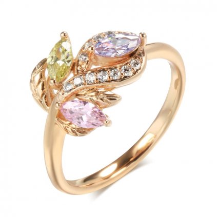 Elegantní prsten barevná květina