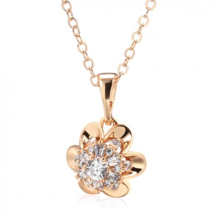Pozlacený náhrdelník s přívěskem květina