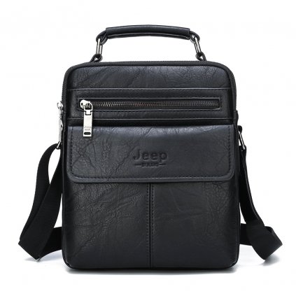 Pánská taška tote messenger bag split kůže (Barva Černá 6001)