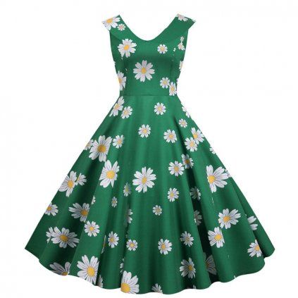 Retro šaty s květovaným potiskem (Barva (varianta) 001 dress, Velikost S)