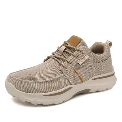 Pánské plátěné tenisky pohodlné a prodyšné sneakers (Barva Khaki, Velikost 39)