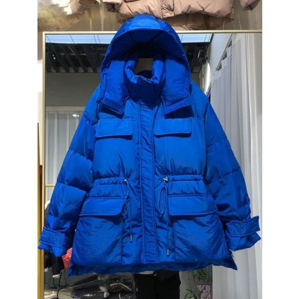 Zimní parka v jasných barvách (Barva Modrá, Velikost S)