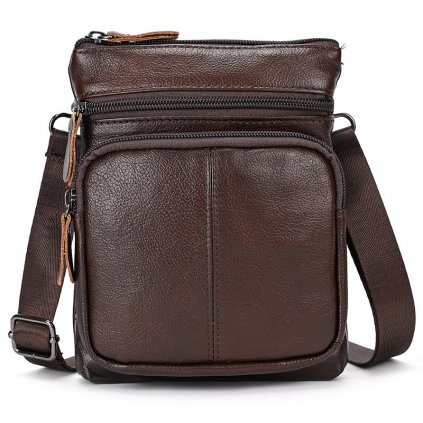 Pánska luxusná taška z prírodnej kože crossbody (Barva (varianta) hnědá)
