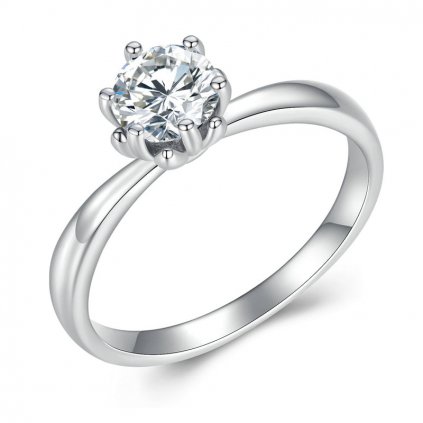 Stříbrný zásnubní prsten s kamenem