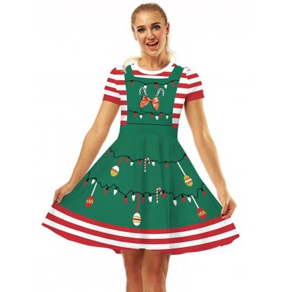 Vánoční šaty kostým elf Mrazík sněhulák a hvězdná noc