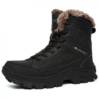 Zimní pánské boty s kožíškem kožené sněhule
