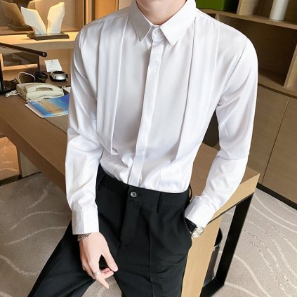 Společenská pánská košile k smokingu s kravatami