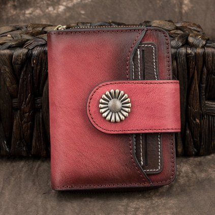 Kožená peněženka ve stylu retro