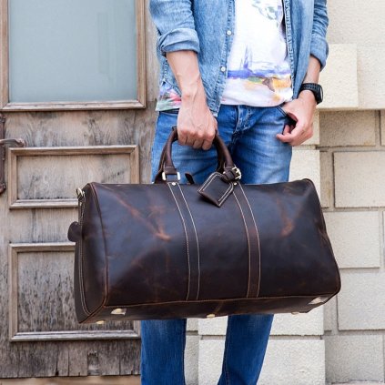 Masivní cestovní taška v retro stylu (Barva (varianta) světle hnědá (60cm))