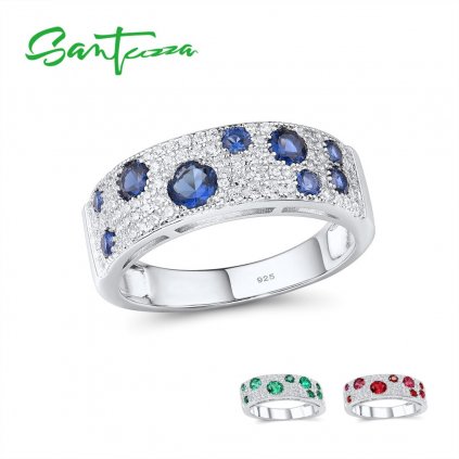 Masivní prsten ze stříbra zdobený barevnými kamínky a zirkony FanTurra