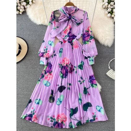 Květované šaty s plisovanou sukni