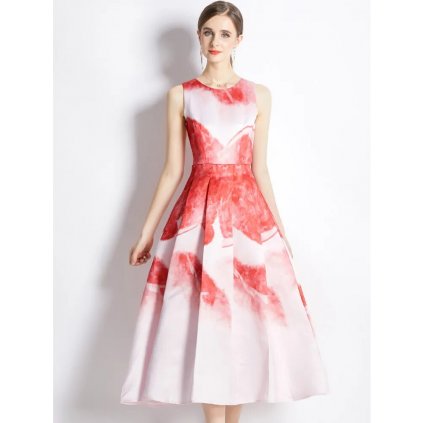 Romantické luxusní šaty Tie-Dye Jacquard Brocade
