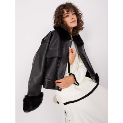 Oversize budna s kožešinou NM-KR-DA-0831.99P (Velikost ONE SIZE, Barva Černá)