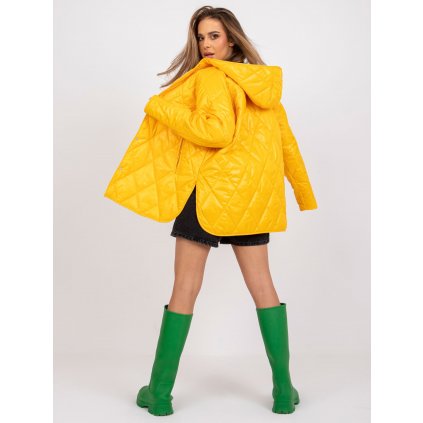 Oversize prošívaná bunda s kapucí RV-KR-004.95P (Velikost L, Barva Zelená)