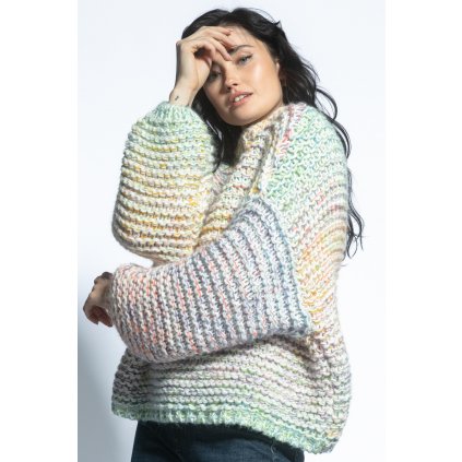 Různobarevný svetr s tlustým úpletem Chunky Knit F1765