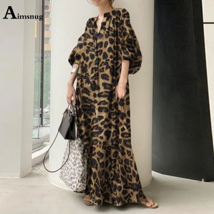 Maxi šaty s leopardím vzorem