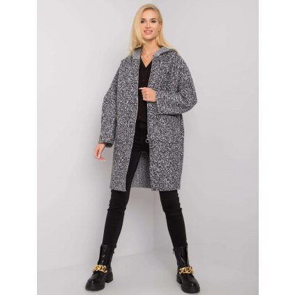 Dámský kabát s kapucí TW-PL-BI-21715-1.87P (Velikost ONE SIZE, Barva Tmavě šedá)