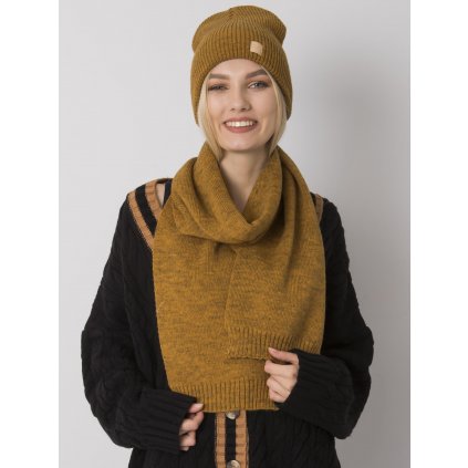 Zimní set RUE PARIS s čepicí a šálou (Velikost ONE SIZE, Barva Tmavě šedá)